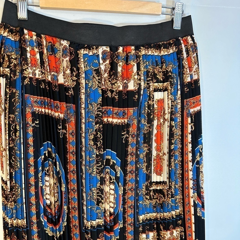 Truly 4 You Maxi Skirt Pleated Retro Elastic Waistband Fully Lined Size M NWOT - Picture 3 of 16